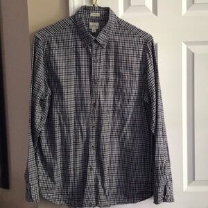 J. Crew Black/Gray/Brown Classic Plaid Shirt